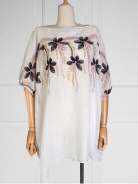 Stitched Flower Design Fashion Flowy Top